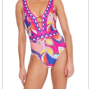 NWT Trina Turk Sevilla Plunge One Piece Swimsuit